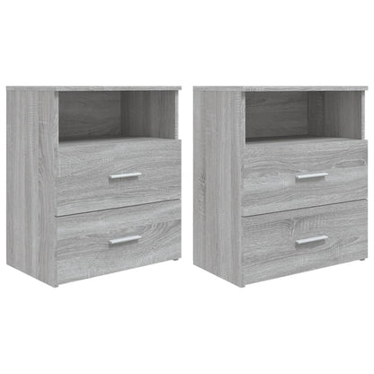 Nachtkastjes 50X3X60 Cm Eikenkleurig 2 Grijs sonoma