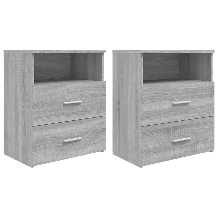 Nachtkastjes 50X3X60 Cm Eikenkleurig 2 Grijs sonoma