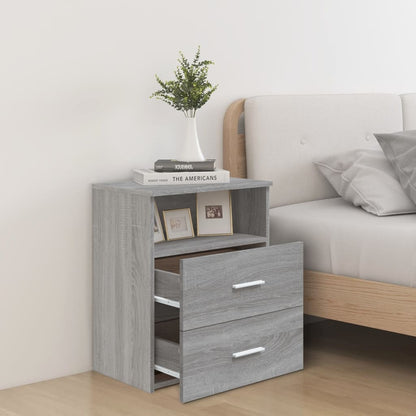 Nachtkastjes 50X3X60 Cm Eikenkleurig 2 Grijs sonoma