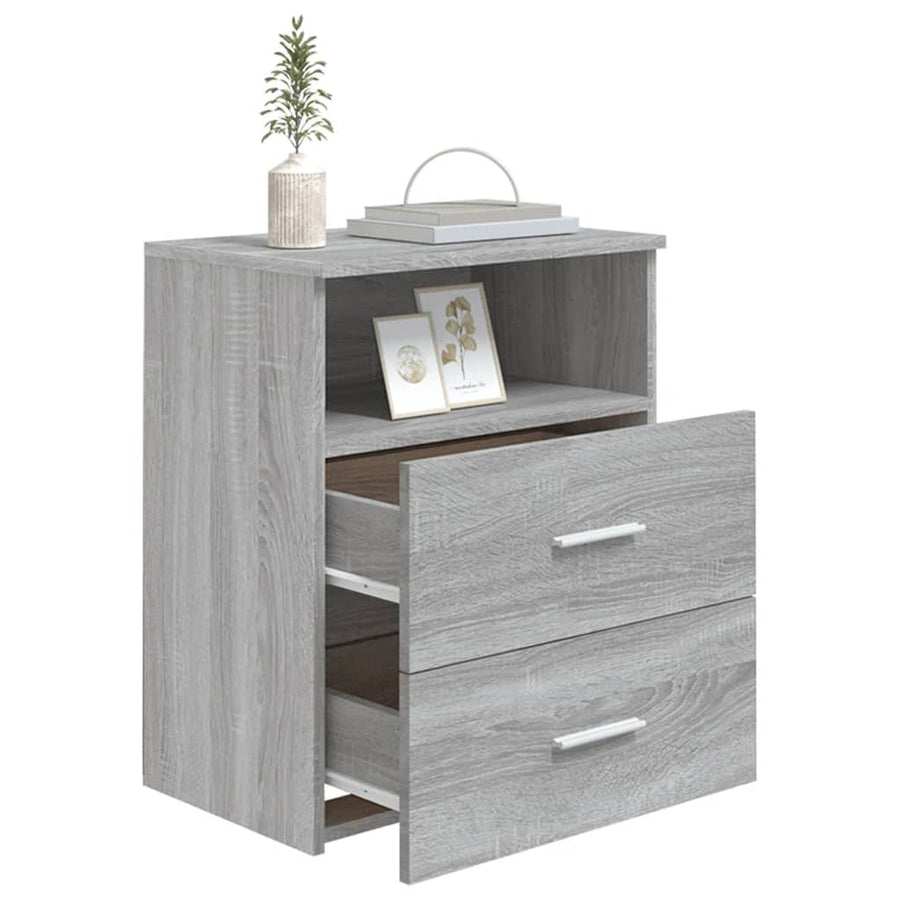 Nachtkastjes 50X3X60 Cm Eikenkleurig 2 Grijs sonoma