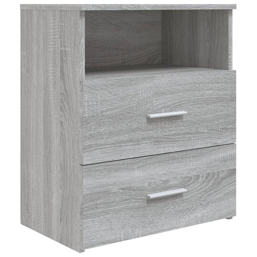 Nachtkastjes 50X3X60 Cm Eikenkleurig 2 Grijs sonoma