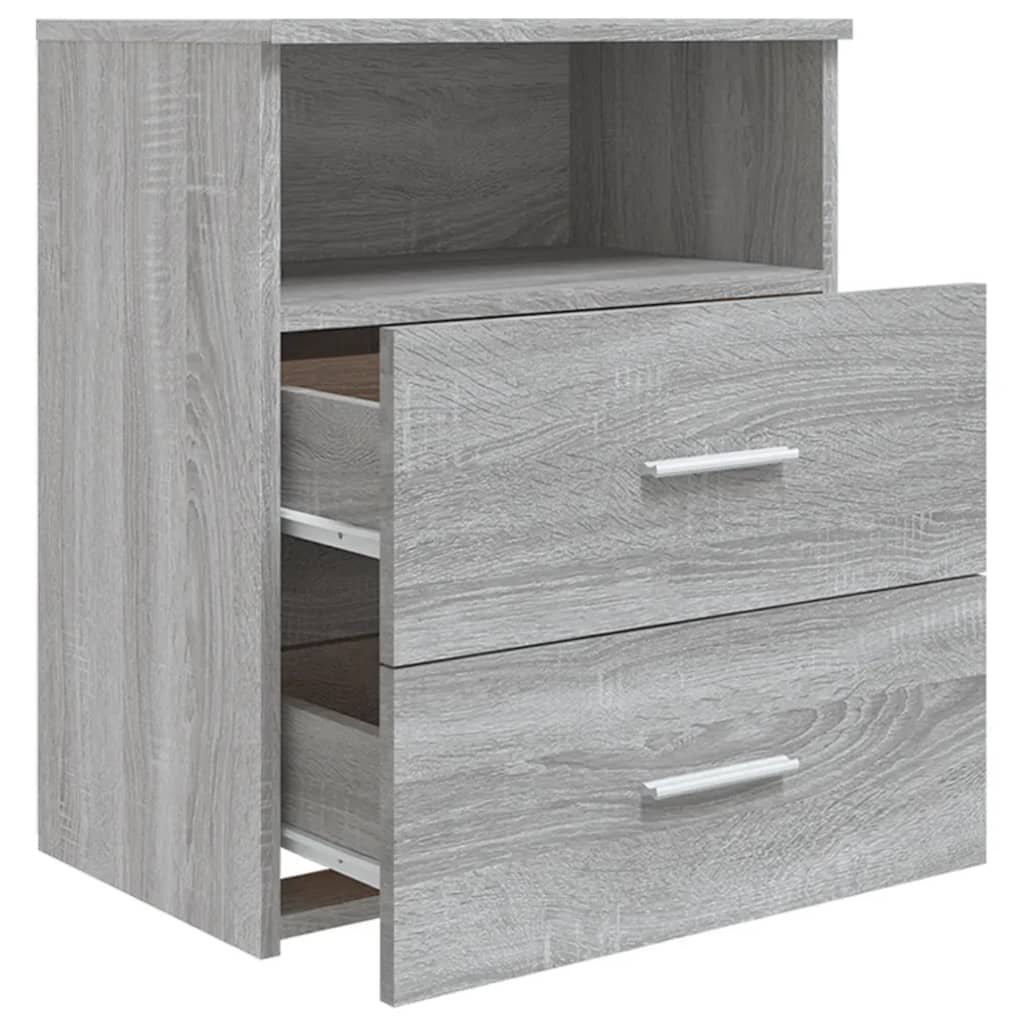 Nachtkastjes 50X3X60 Cm Eikenkleurig 2 Grijs sonoma