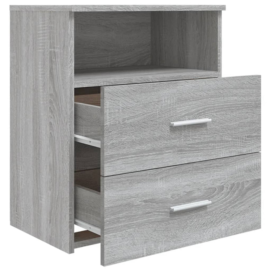 Nachtkastjes 50X3X60 Cm Eikenkleurig 2 Grijs sonoma