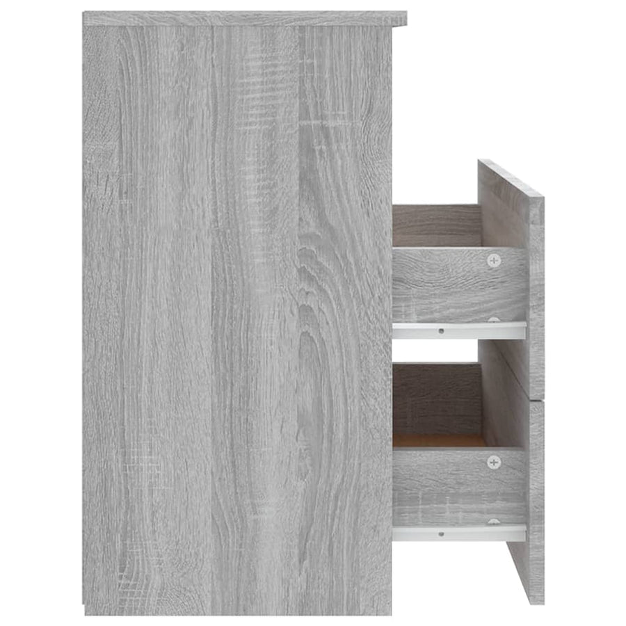 Nachtkastjes 50X3X60 Cm Eikenkleurig 2 Grijs sonoma