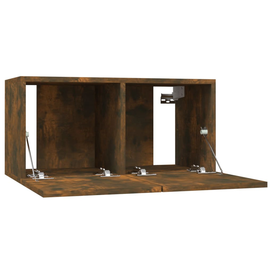 Tv-Meubel Hangend 60X30X30 Cm Bewerkt Hout Kleurig 1 Gerookt eiken