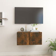 Tv-Meubel Hangend 60X30X30 Cm Bewerkt Hout Kleurig 1 Gerookt eiken
