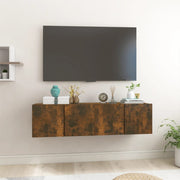 Tv-meubel 60x30x30 cm gerookt eiken 2 stuks