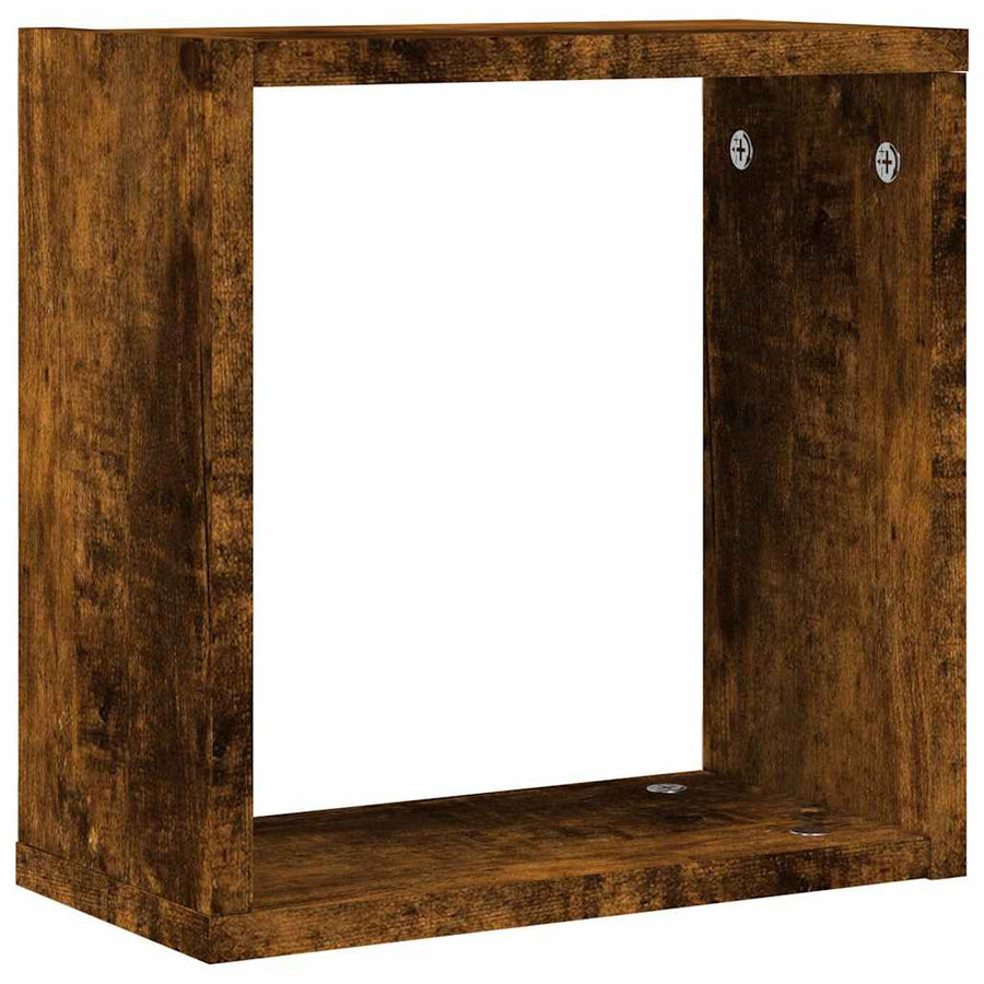 Wandrekken kubus 2 st 30x15x30 cm gerookt eiken