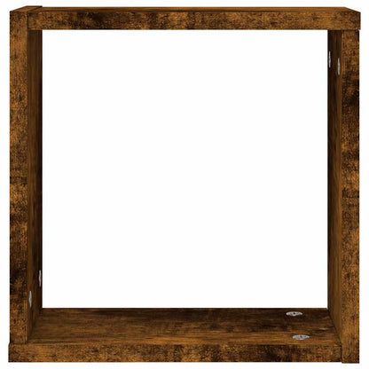 Wandrekken kubus 2 st 30x15x30 cm gerookt eiken