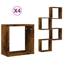 Wandrekken kubus 4 st 30x15x30 cm gerookt eiken