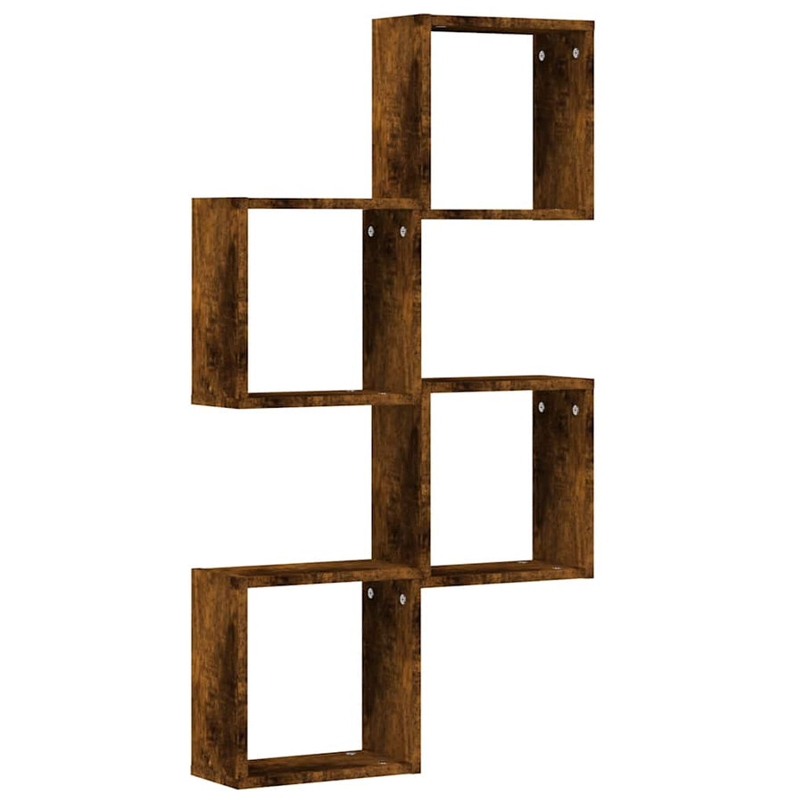 Wandrekken kubus 4 st 30x15x30 cm gerookt eiken