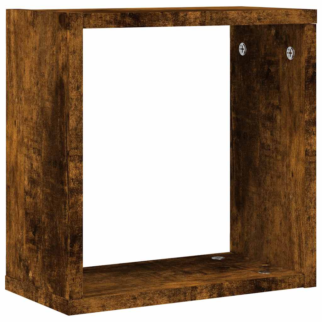 Wandrekken kubus 4 st 30x15x30 cm gerookt eiken