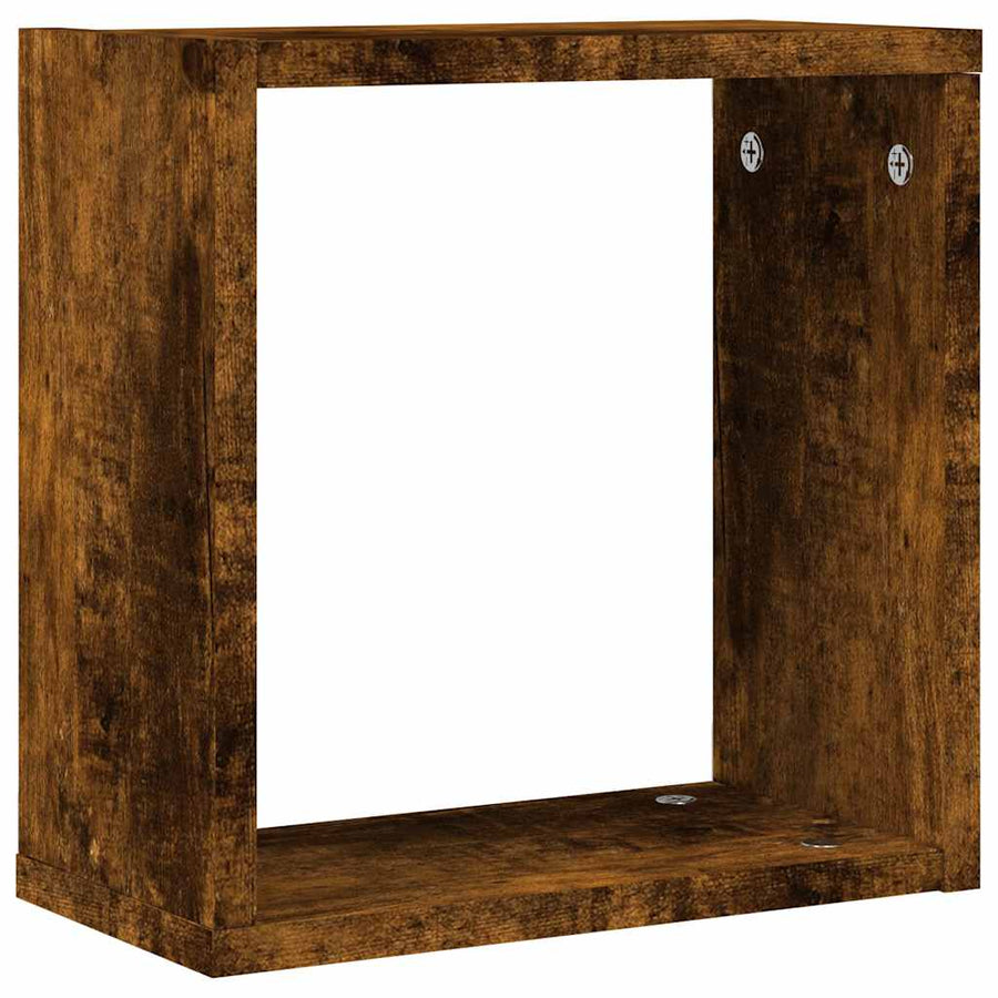Wandrekken kubus 4 st 30x15x30 cm gerookt eiken