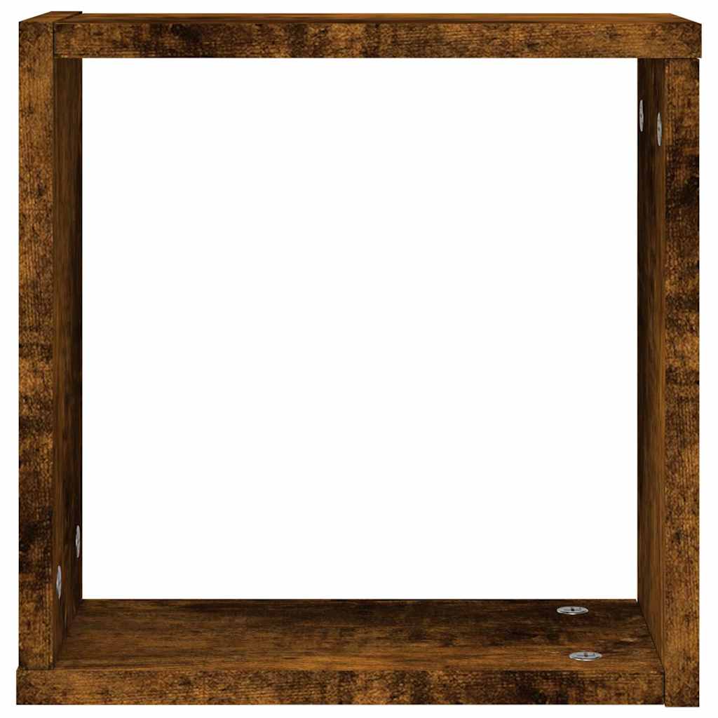 Wandrekken kubus 4 st 30x15x30 cm gerookt eiken