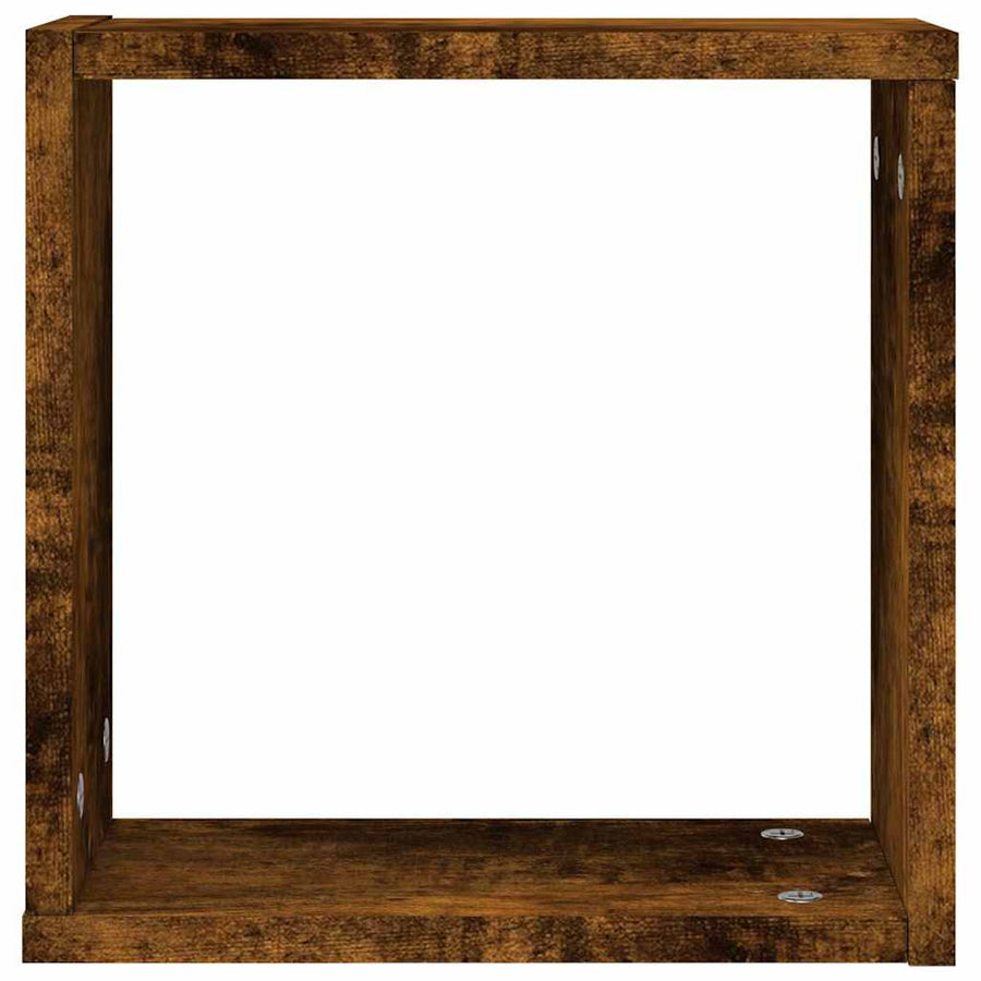 Wandrekken kubus 4 st 30x15x30 cm gerookt eiken