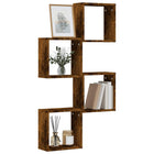 Wall shelves cube 4 pcs 30x15x30 cm smoked oak