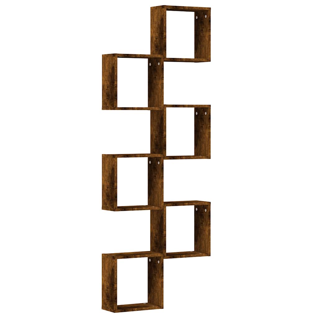 Wandrekken kubus 6 st 30x15x30 cm gerookt eiken