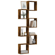 Wandrek kubus 6 st 30x15x30 cm gerookt eiken