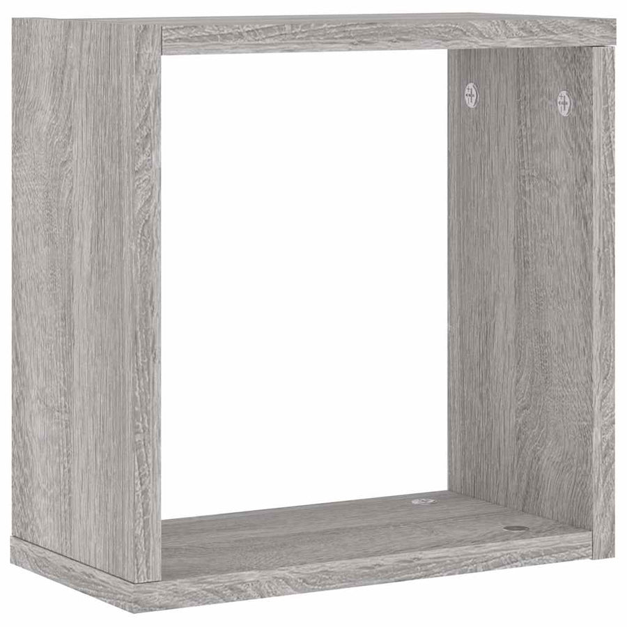 Wandrekken Kubus 2 st 30x15x30 cm grijs sonoma