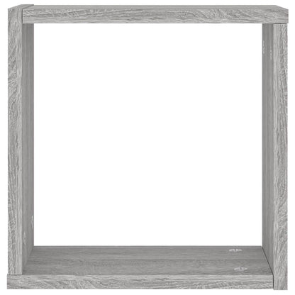 Wandrekken Kubus 2 st 30x15x30 cm grijs sonoma