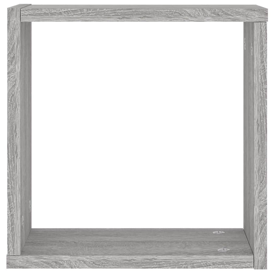 Wandrekken Kubus 2 st 30x15x30 cm grijs sonoma