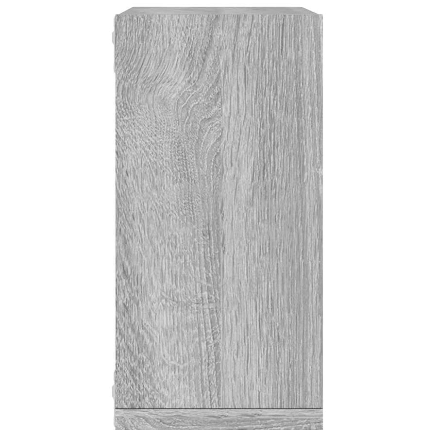 Wandrekken Kubus 2 st 30x15x30 cm grijs sonoma