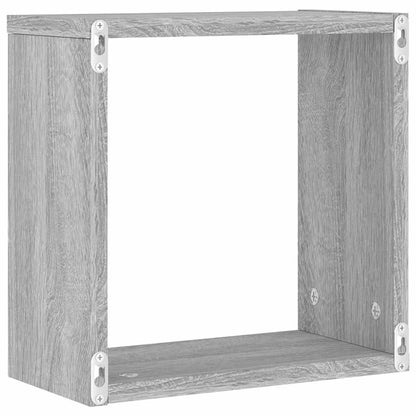 Wandrekken Kubus 2 st 30x15x30 cm grijs sonoma