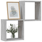 Wall shelves Cube 2 pcs 30x15x30 cm grey Sonoma