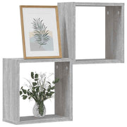 Wandrek kubus 30x15x30 cm grijs sonoma 2 stuks