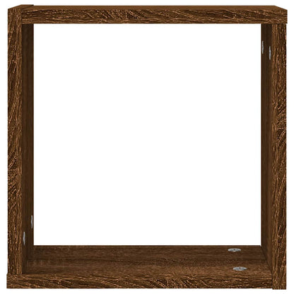 Wandrekken kubus 2 st 30x15x30 cm gerookt bruin eiken
