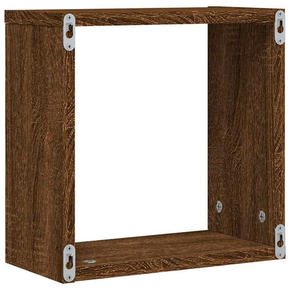 Wandrekken kubus 2 st 30x15x30 cm gerookt bruin eiken