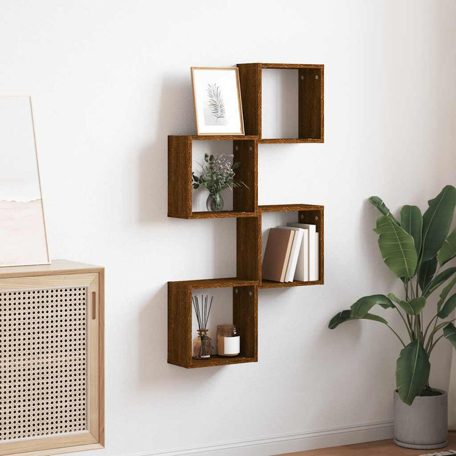 Wandschappen kubus 4 st 30x15x30 cm sonoma bruin eikenkleurig