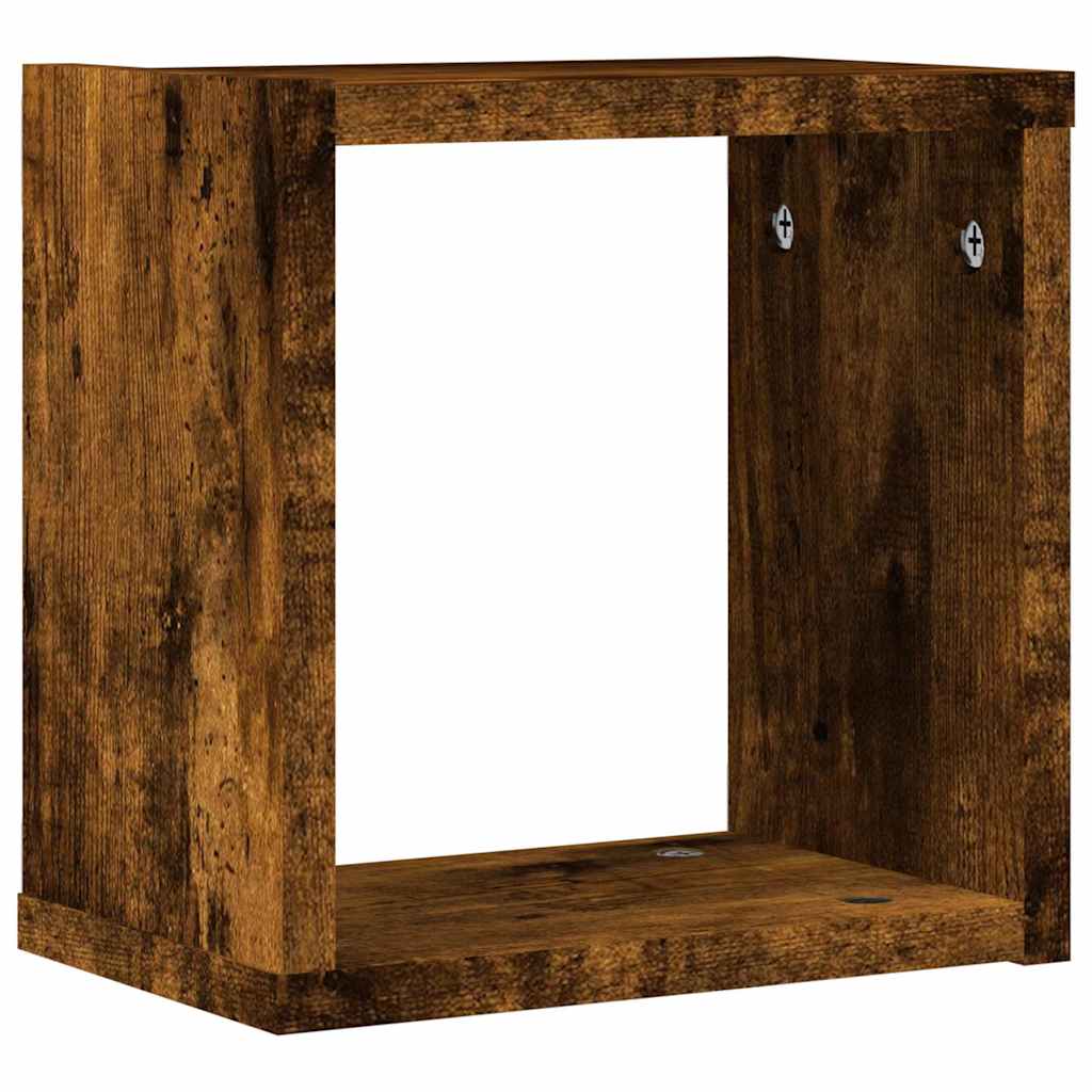 Wandschappen 4 pcs Gerookt eiken 26 x 15 x 26 cm Bewerkt hout