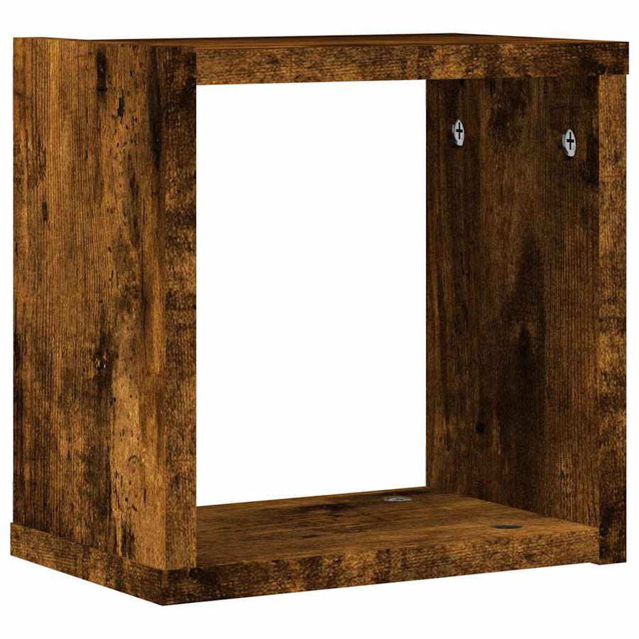 Wandschappen 4 pcs Gerookt eiken 26 x 15 x 26 cm Bewerkt hout