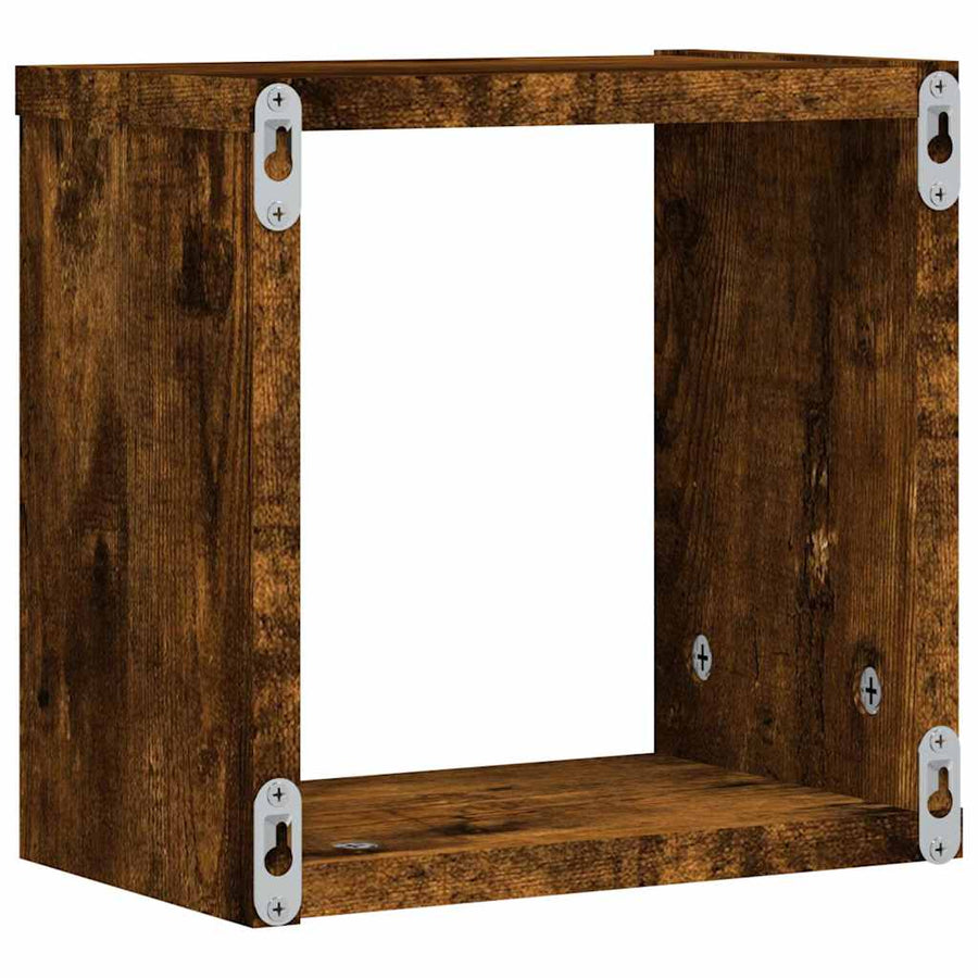 Wandschappen 4 pcs Gerookt eiken 26 x 15 x 26 cm Bewerkt hout