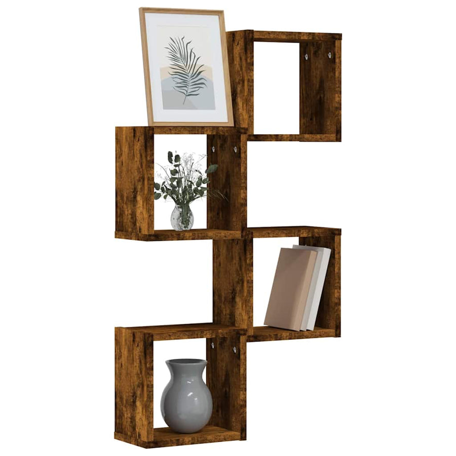 Wandschappen 4 pcs Gerookt eiken 26 x 15 x 26 cm Bewerkt hout
