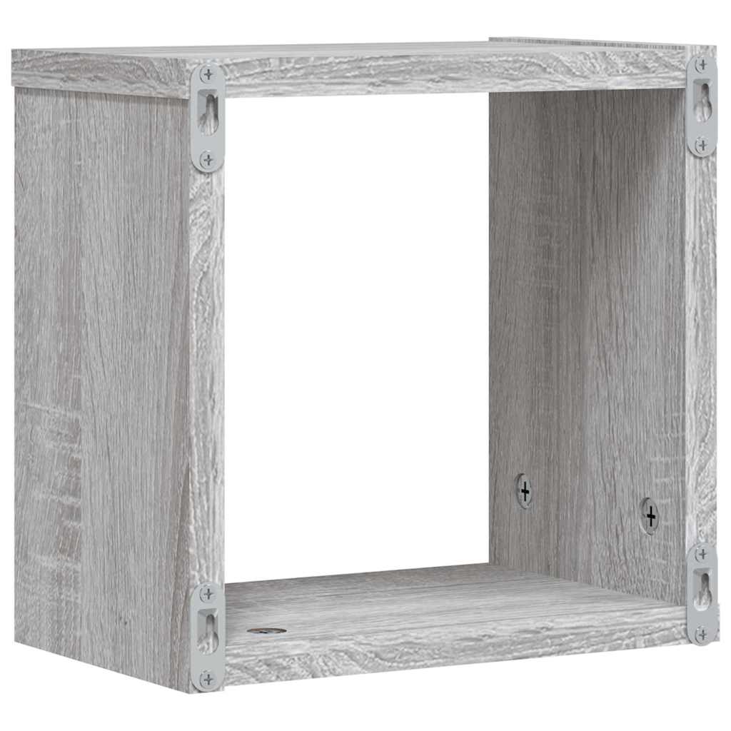 Wandschappen 2 pcs Grijs Sonoma 26 x 15 x 26 cm Bewerkt hout