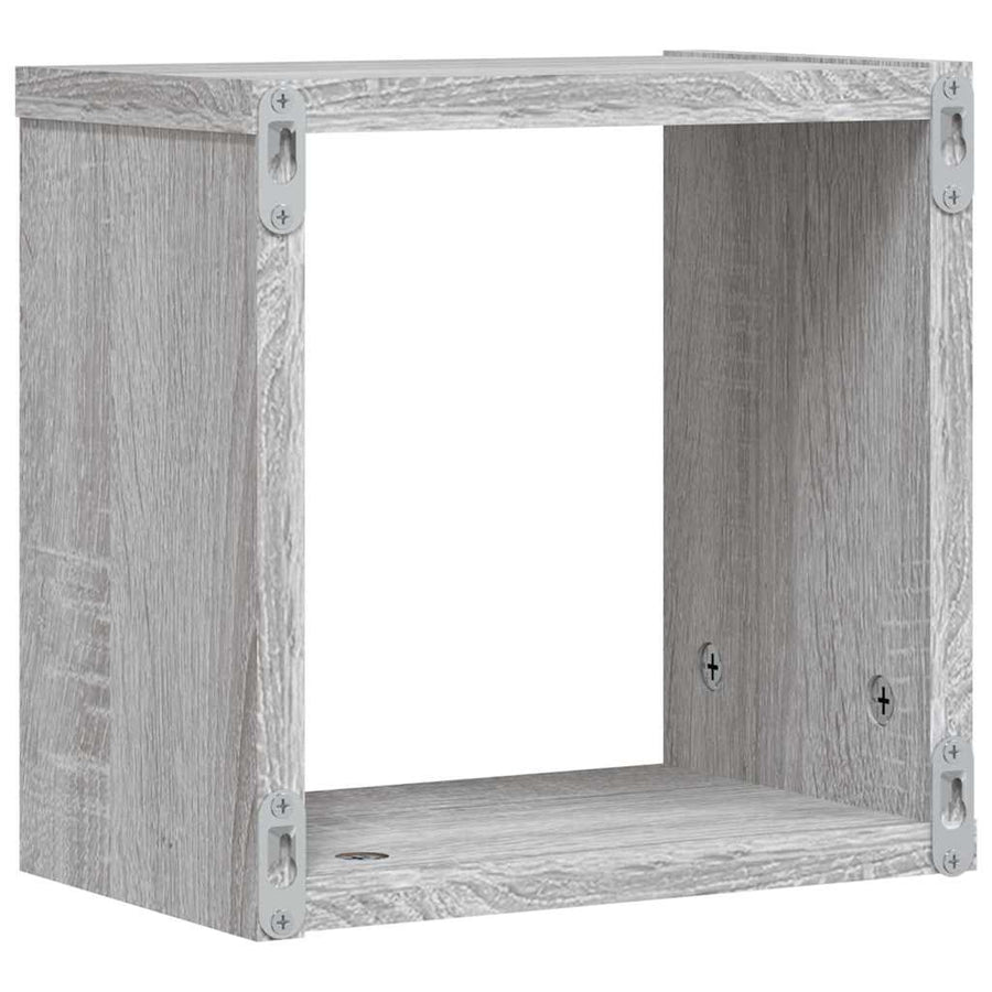 Wandschappen 2 pcs Grijs Sonoma 26 x 15 x 26 cm Bewerkt hout