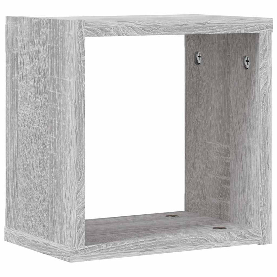 Wandschappen 4 pcs Grijs Sonoma 26 x 15 x 26 cm Bewerkt hout