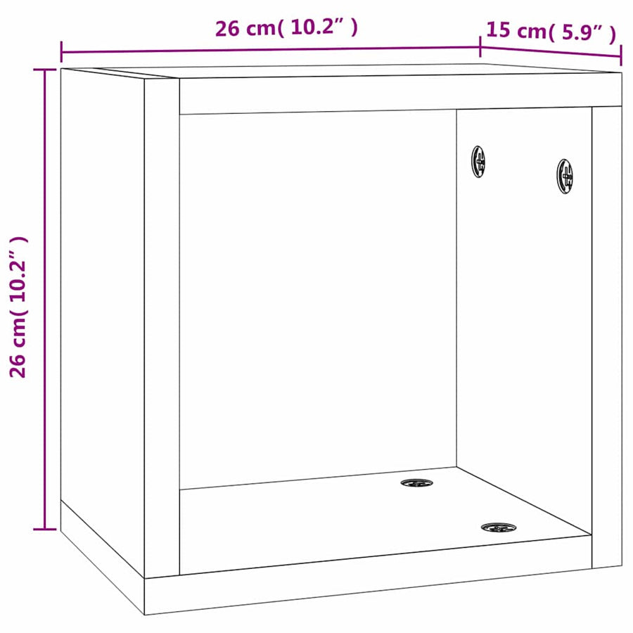 Wandschappen 4 pcs Grijs Sonoma 26 x 15 x 26 cm Bewerkt hout