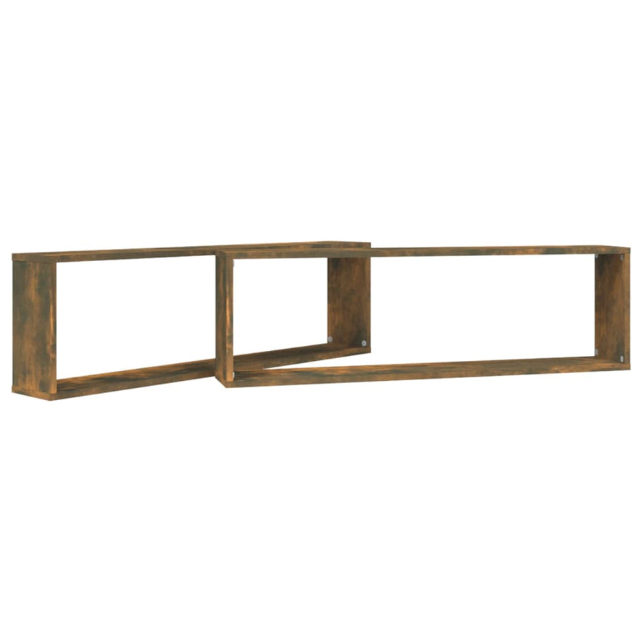 Wandschappen kubus 2 st 100x15x30 cm bewerkt hout gerookt eiken 2 Gerookt eiken