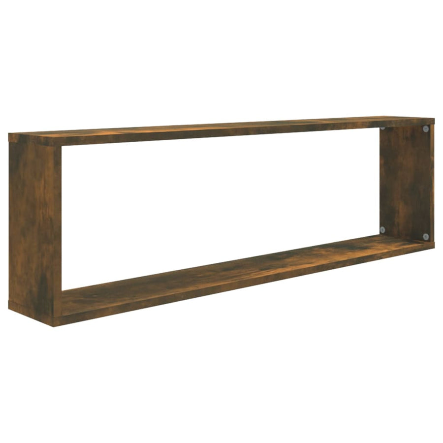Wandschappen kubus 2 st 100x15x30 cm bewerkt hout gerookt eiken 2 Gerookt eiken