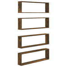Wandschappen Kubus 4 St 100X15X30 Cm Bewerkt Hout Gerookt Eiken