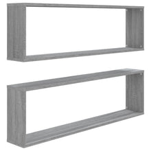 Wandschappen Kubus 100X15X30 Cm Bewerkt Hout Grijs sonoma