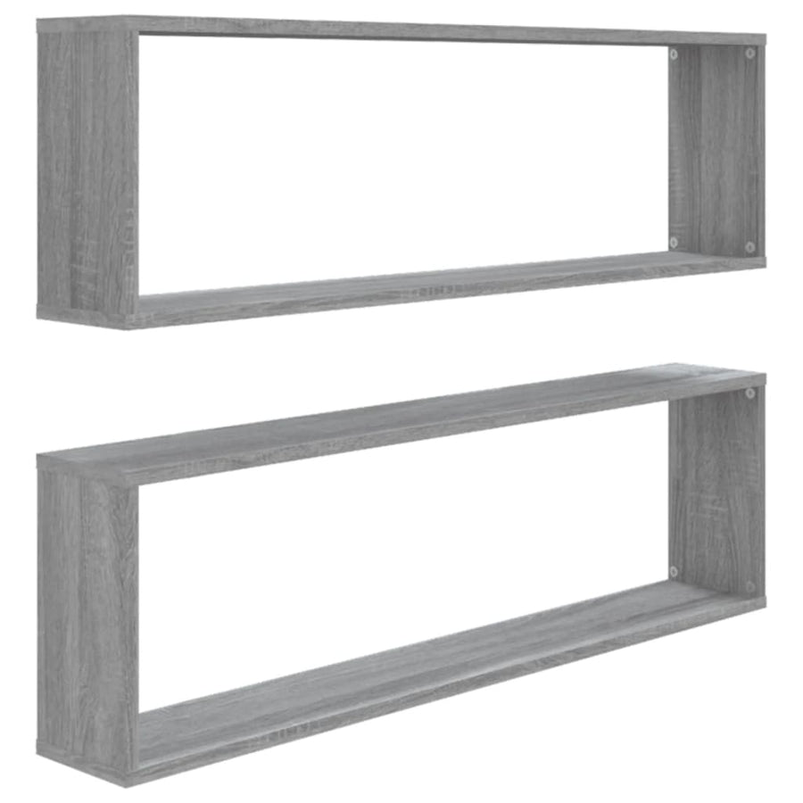 Wandschappen Kubus 100X15X30 Cm Bewerkt Hout Grijs sonoma