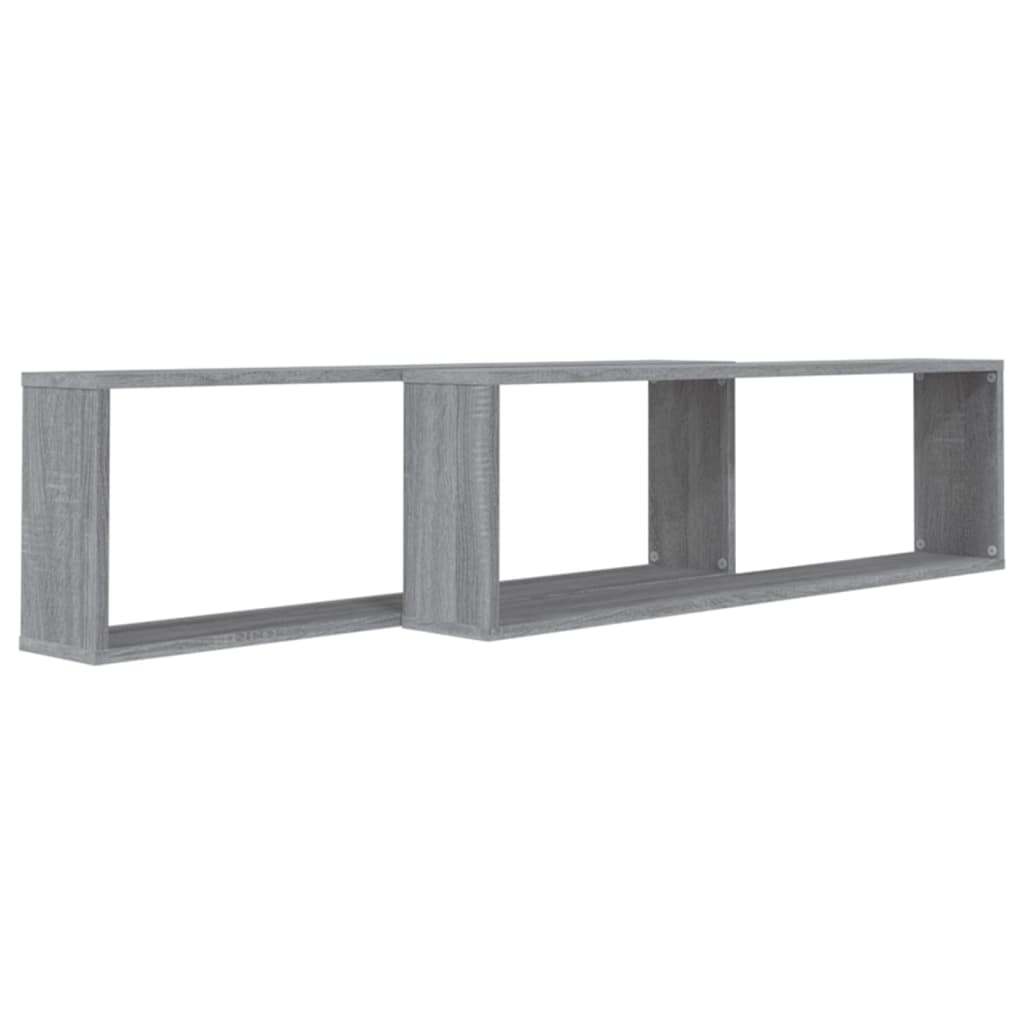 Wandschappen Kubus 100X15X30 Cm Bewerkt Hout Grijs sonoma