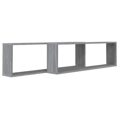 Wandschappen Kubus 100X15X30 Cm Bewerkt Hout Grijs sonoma