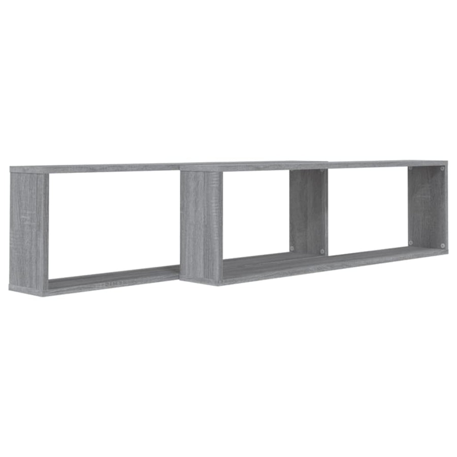 Wandschappen Kubus 100X15X30 Cm Bewerkt Hout Grijs sonoma