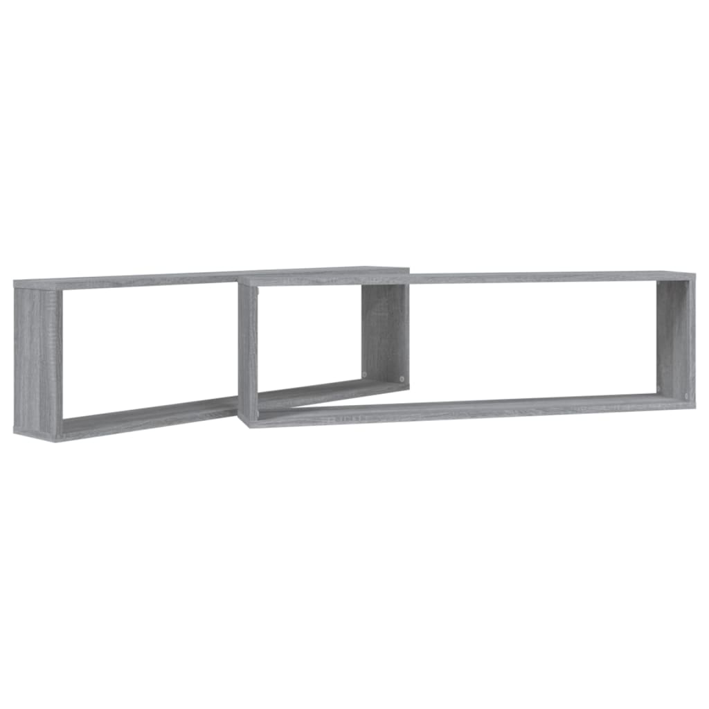 Wandschappen Kubus 100X15X30 Cm Bewerkt Hout Grijs sonoma