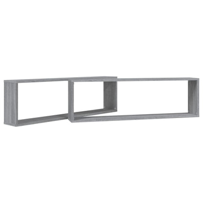 Wandschappen Kubus 100X15X30 Cm Bewerkt Hout Grijs sonoma